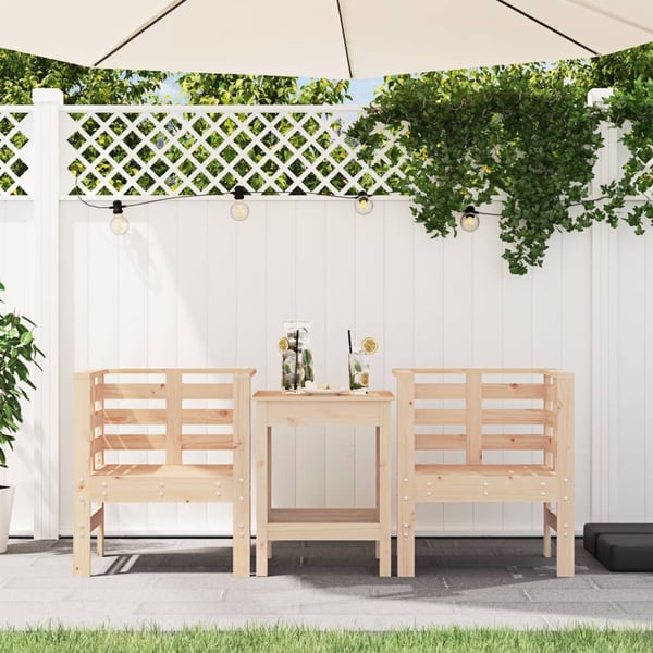 vidaXL Hagestoler 2 stk 61,5x53x71 cm heltre furu