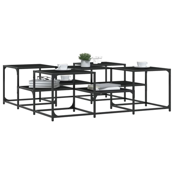 vidaXL sofabord 121x121x40 cm konstrueret træ sort