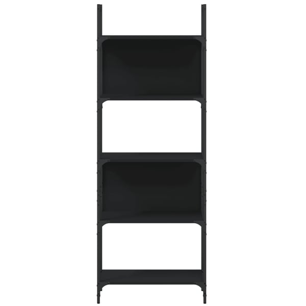vidaXL Bokhylla 5 hyllplan svart 60,5x24x166,5 cm konstruerat trä