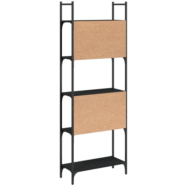 vidaXL Bokhylla 5 hyllplan svart 60,5x24x166,5 cm konstruerat trä