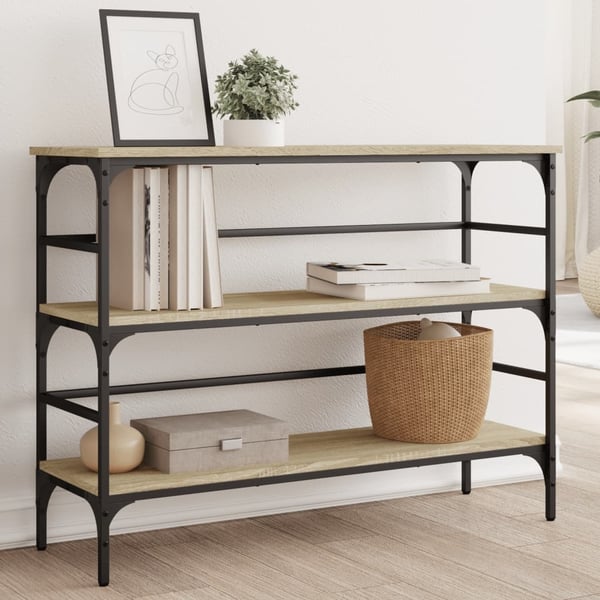 vidaXL konsolbord 100x32x75 cm konstrueret træ sonoma-eg