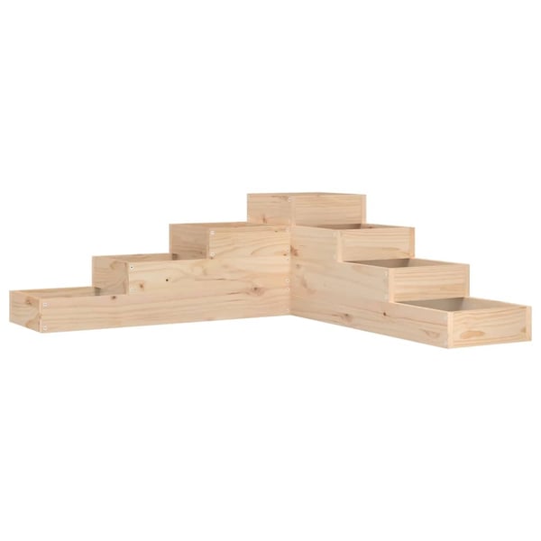 vidaXL Hagepotte 4-etasjers 106x104,5x36 cm heltre furu