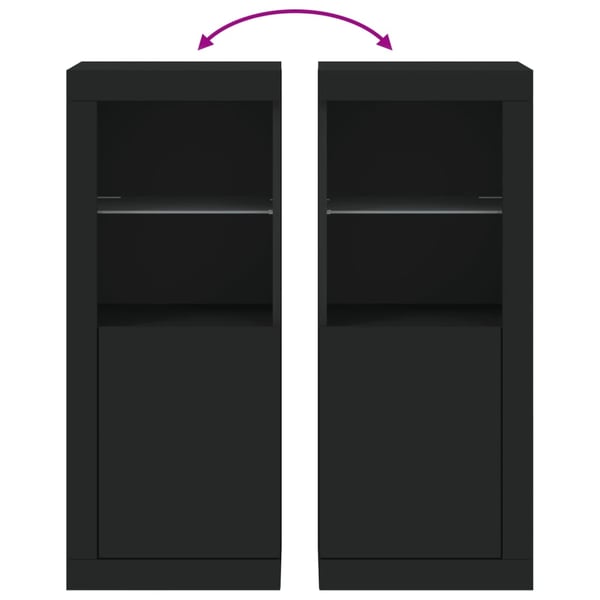 vidaXL Senkki LED-valoilla musta 41x37x100 cm