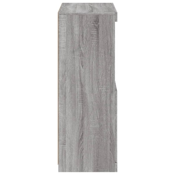 vidaXL Skjenk med LED-lys grå sonoma 60,5x37x100 cm