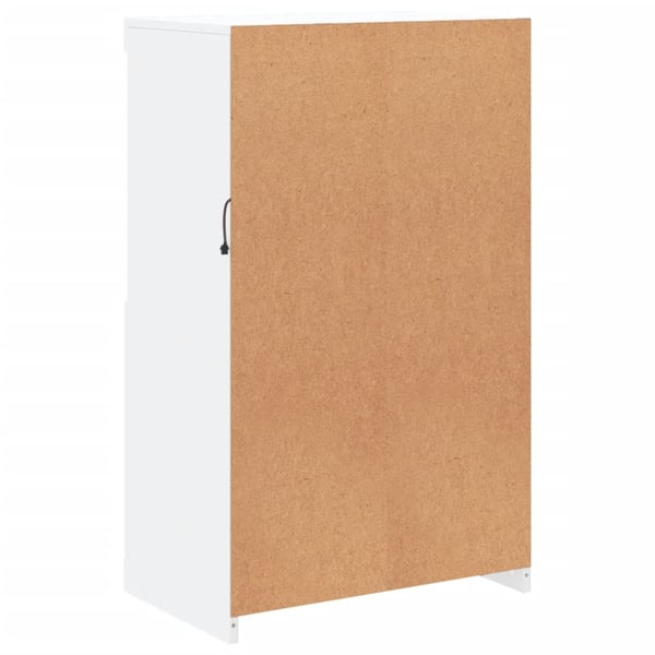 vidaXL Skjenk med LED-lys hvit 60,5x37x100 cm