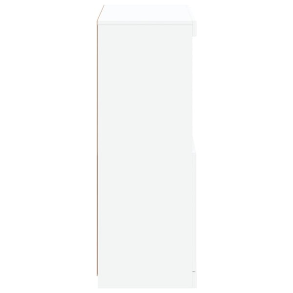 vidaXL Skjenk med LED-lys hvit 60,5x37x100 cm