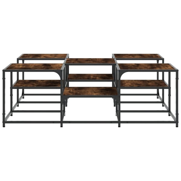 vidaXL Salongbord røkt eik 121x121x40 cm konstruert tre