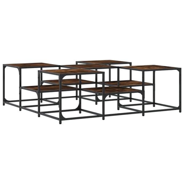 vidaXL Salongbord røkt eik 121x121x40 cm konstruert tre