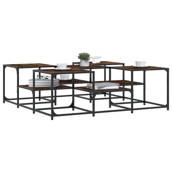 vidaXL Salongbord røkt eik 121x121x40 cm konstruert tre