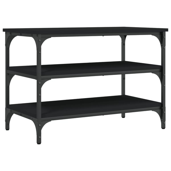 vidaXL skobænk 70x38,5x49 cm konstrueret træ sort