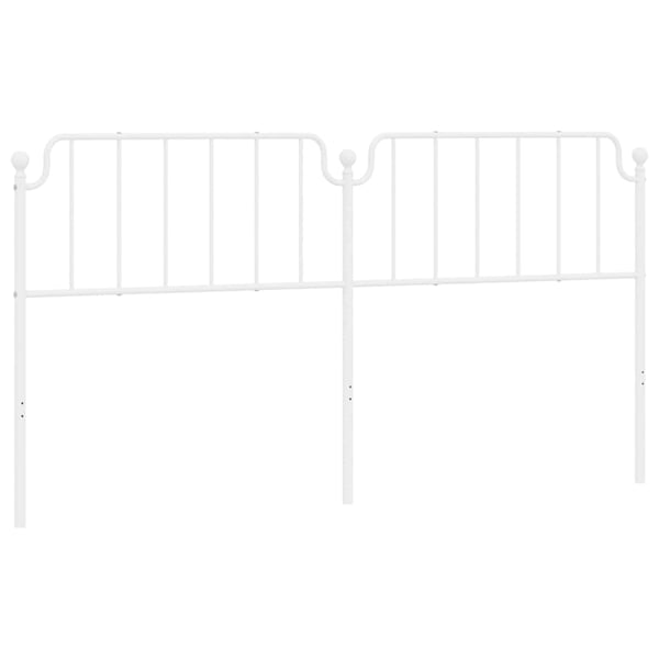 vidaXL Utskiftbar sengegavl i metall hvit 193 cm