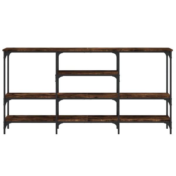 vidaXL Konsollbord røkt eik 160x29x80 cm konstruert tre