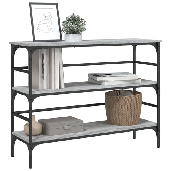 vidaXL Konsollbord grå sonoma 100x32x75 cm konstruert tre