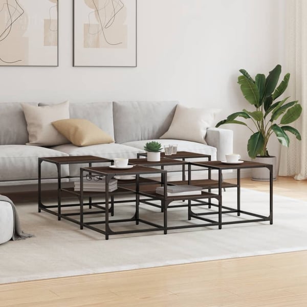 vidaXL Salongbord røkt eik 121x121x40 cm konstruert tre