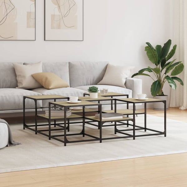 vidaXL Salongbord Sonoma eik 121x121x40 cm konstruert tre