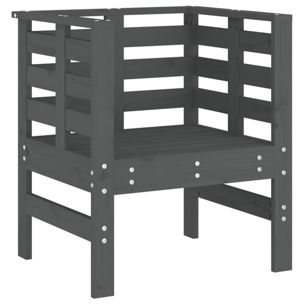 vidaXL Hagestoler 2 stk grå 61,5x53x71 cm heltre furu