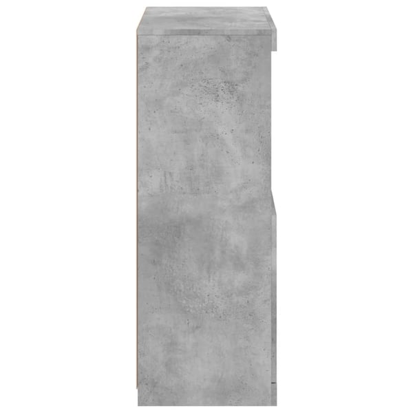 vidaXL Skjenk med LED-lys betonggrå 60,5x37x100 cm