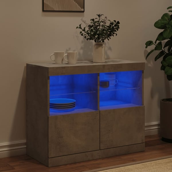 vidaXL Senkki LED-valoilla betoninharmaa 81x37x67 cm