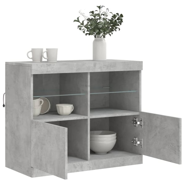 vidaXL Senkki LED-valoilla betoninharmaa 81x37x67 cm