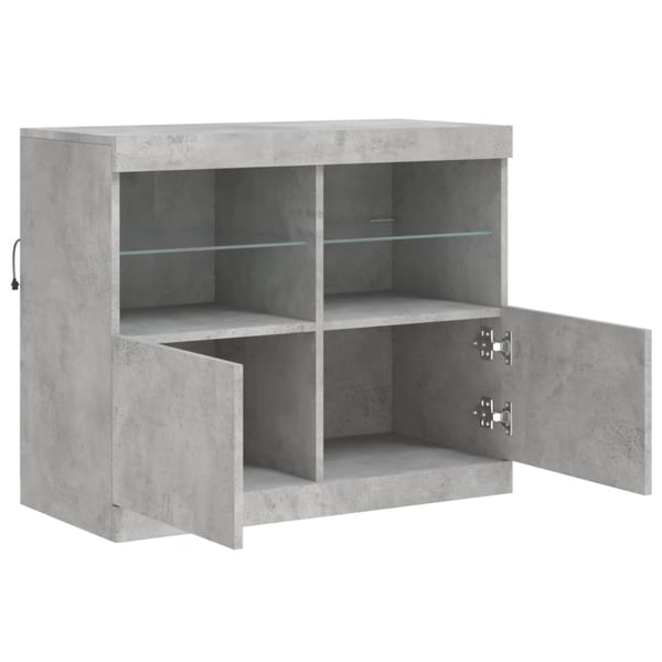 vidaXL Senkki LED-valoilla betoninharmaa 81x37x67 cm
