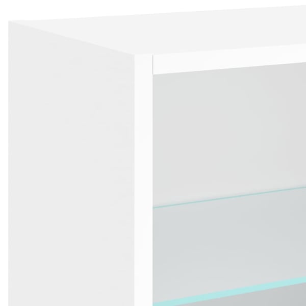 vidaXL Vegghengte TV-enheter med LED 5 deler hvit konstruert tre