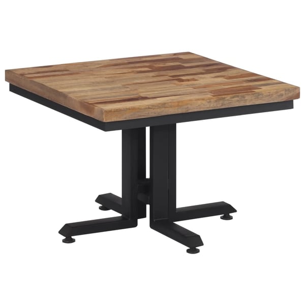 vidaXL Barbord rundt 55x55x40 cm gjenvunnet heltre teak