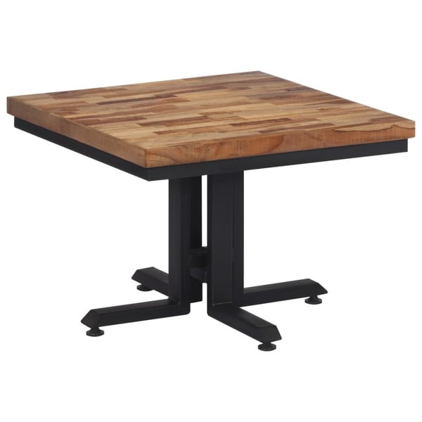 vidaXL Barbord rundt 55x55x40 cm gjenvunnet heltre teak