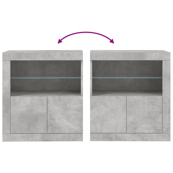 vidaXL Senkki LED-valoilla betoninharmaa 60,5x37x67 cm