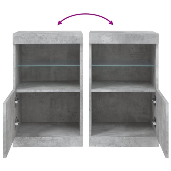 vidaXL Skjenk med LED-lys betonggrå 41x37x67 cm