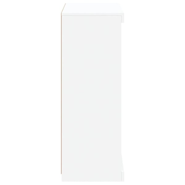 vidaXL Skjenk med LED-lys hvit 60,5x37x100 cm