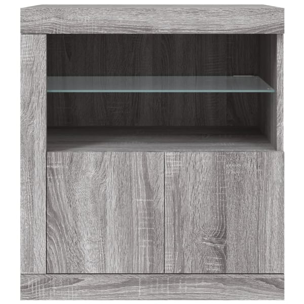vidaXL Senkki LED-valoilla harmaa Sonoma 60,5x37x67 cm