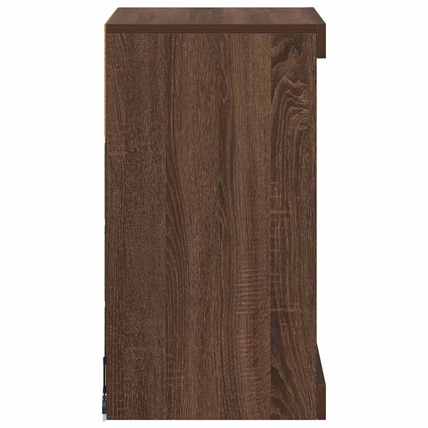 vidaXL Skjenk med LED-lys brun eik 41x37x67 cm