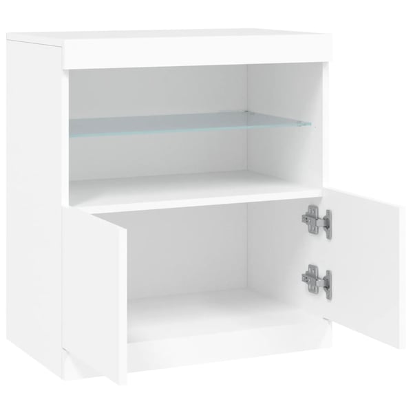 vidaXL Senkki LED-valoilla valkoinen 60x37x67 cm