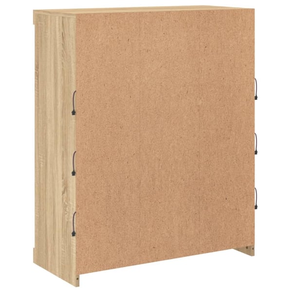vidaXL Skjenk med LED-lys sonoma eik 81x37x100 cm