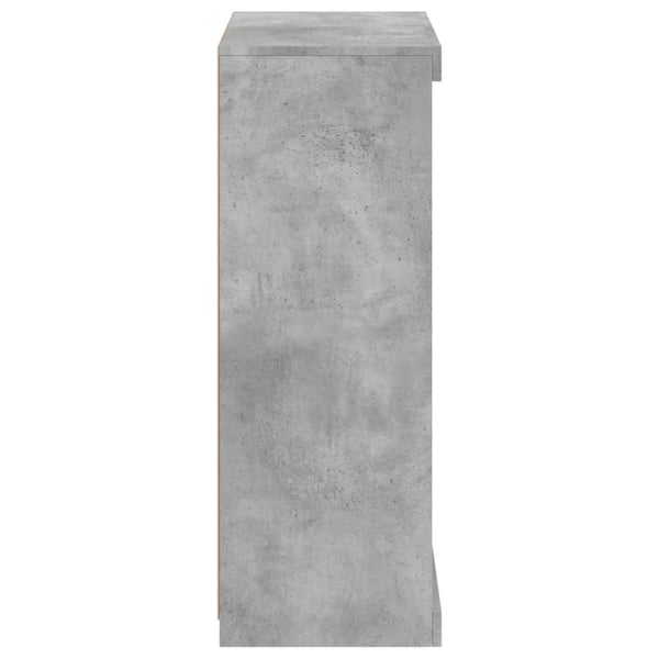 vidaXL Skjenk med LED-lys betonggrå 60,5x37x100 cm
