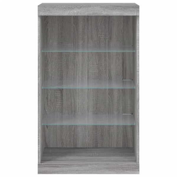 vidaXL skænk med LED-lys 60,5x37x100 cm grå sonoma-eg