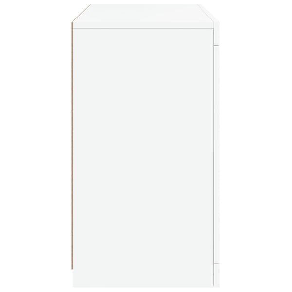 vidaXL Skjenk med LED-lys hvit 60,5x37x67 cm