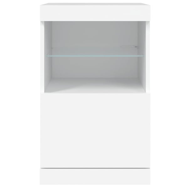 vidaXL Skjenk med LED-lys hvit 41x37x67 cm