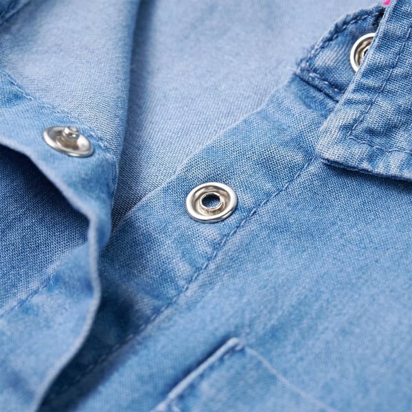 vidaXL Barnekjole med lange ermer marineblå og denimblå 116
