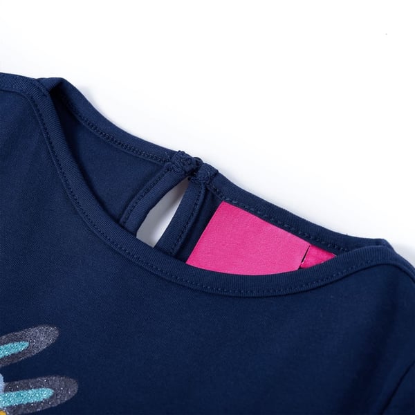 vidaXL Langærmet T-shirt til børn str. 104 marineblå