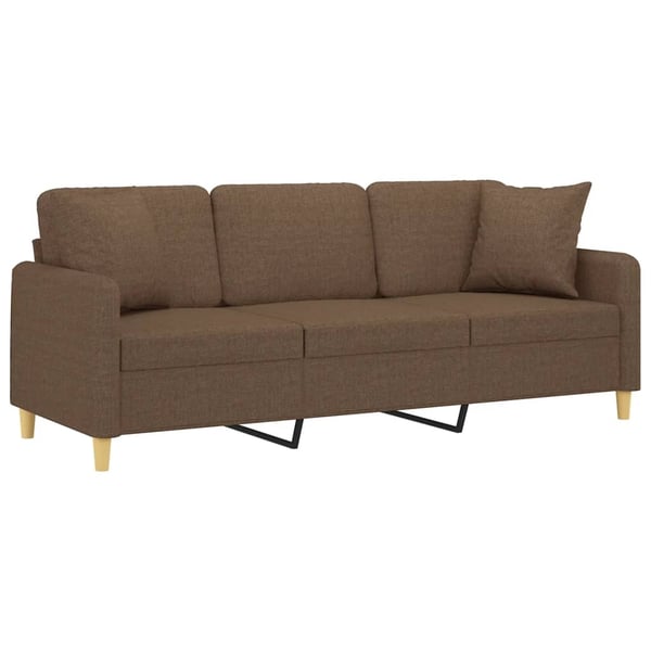 vidaXL 3-personers sofa med pyntepuder 180 cm stof brun