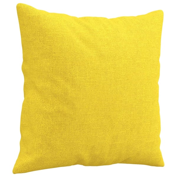 vidaXL 2-sits soffa med prydnadskuddar ljusgul 120 cm tyg