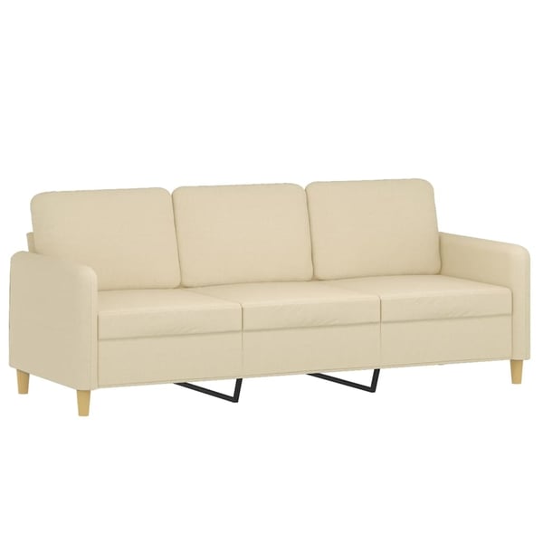 vidaXL sofasæt 3 dele med hynder stof cremefarvet