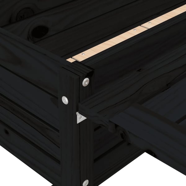 vidaXL Plantekasse med foldbar bordplate svart heltre furu