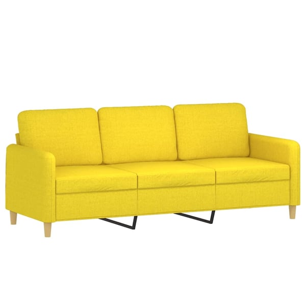 vidaXL sofasæt 2 dele med hynder stof lysegul