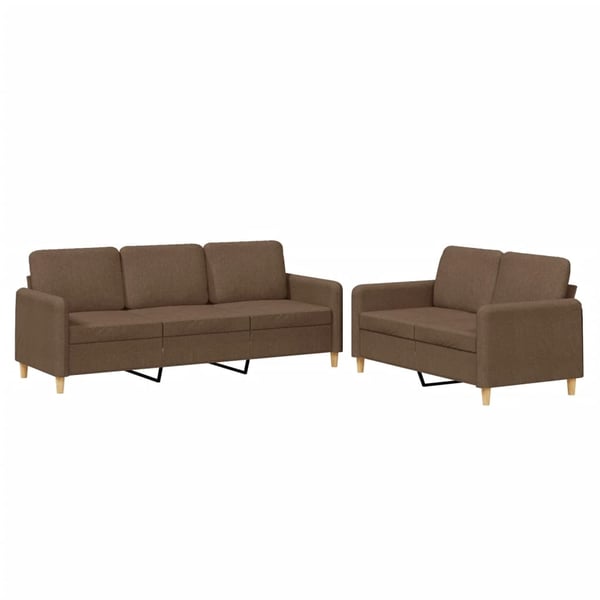 vidaXL sofasæt 2 dele med hynder stof brun