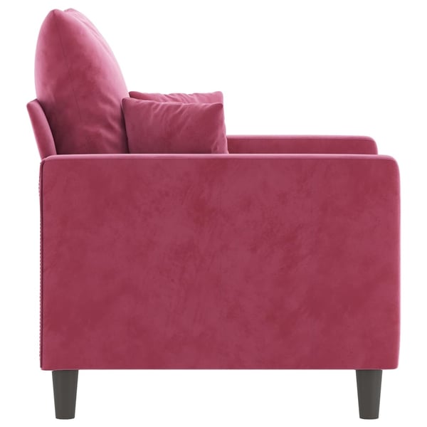 vidaXL lænestol 60 cm velour vinrød