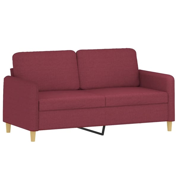 vidaXL sofasæt 2 dele med puder stof vinrød