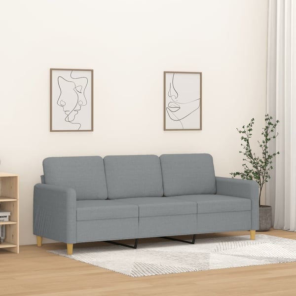 vidaXL 3-personers sofa 180 cm stof lysegrå