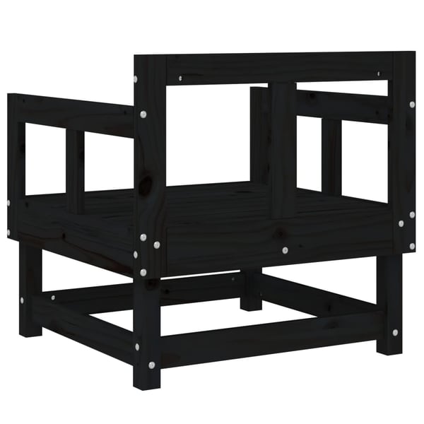 vidaXL Hagestoler 2 stk svart heltre furu